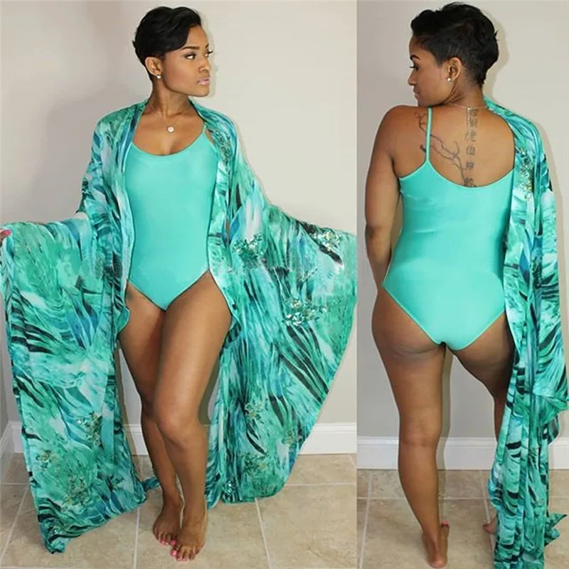 Sexy Printed Swimsuit Bikini Women Bathing Suit Brazilian Summer Beach Wear Cover Up Monokini Swimwear With Belt 2018 New4