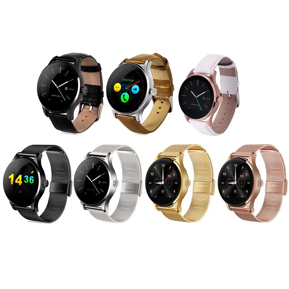 

Smart Watch Tracker Bluetooth Leather/Steel Wristwatch Heart Rate Monitor Sports Pedometer Dialing Smartwatch For Android IOS