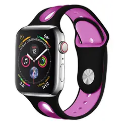 Силиконовый спортивный ремешок для часов аpple 4 44 мм 40 ремешки для часов iwatch серии 4 3 2 1 42 38 браслет наручный ремень