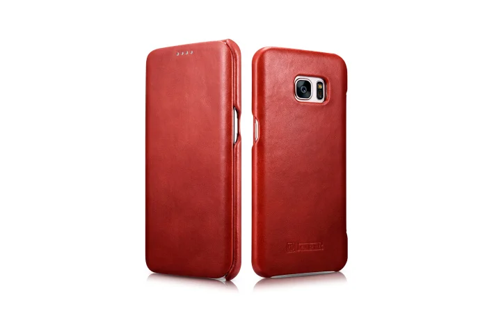 Роскошный чехол из натуральной кожи для samsung Galaxy S7/S7 Edge, Fundas, Модный чехол на весь экран, защитный флип-чехол, чехол для телефона s - Цвет: red