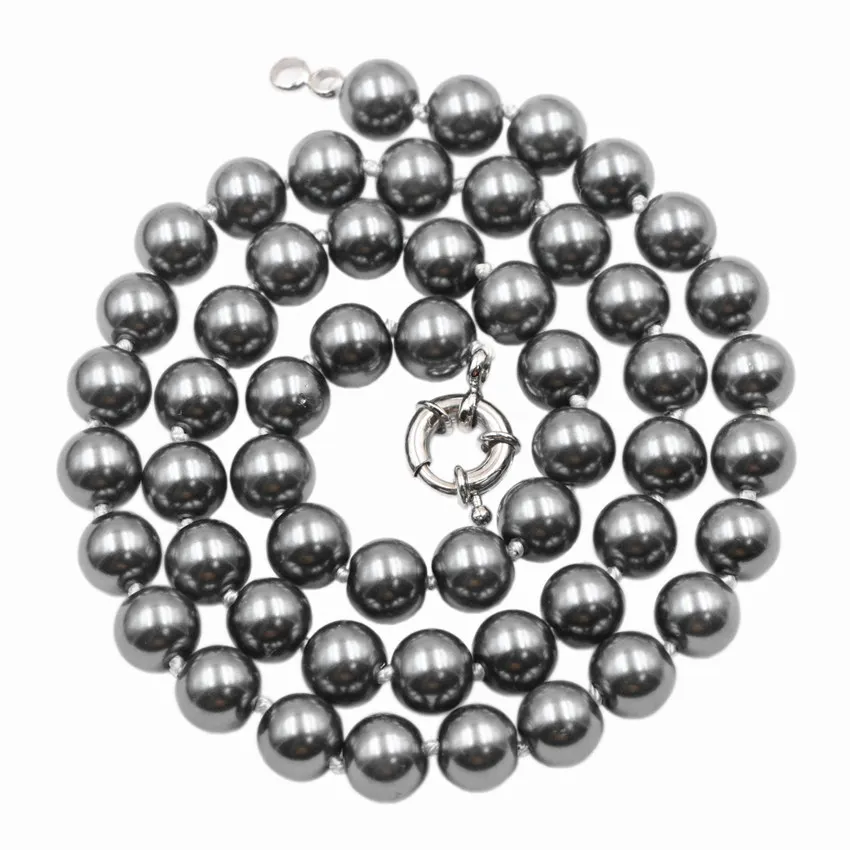 

Charms Simulated Pearl Beads Necklace Round Glass Pearl Shell Chain Pendant Necklaces for Women Statement Choker Jewels 18" A917