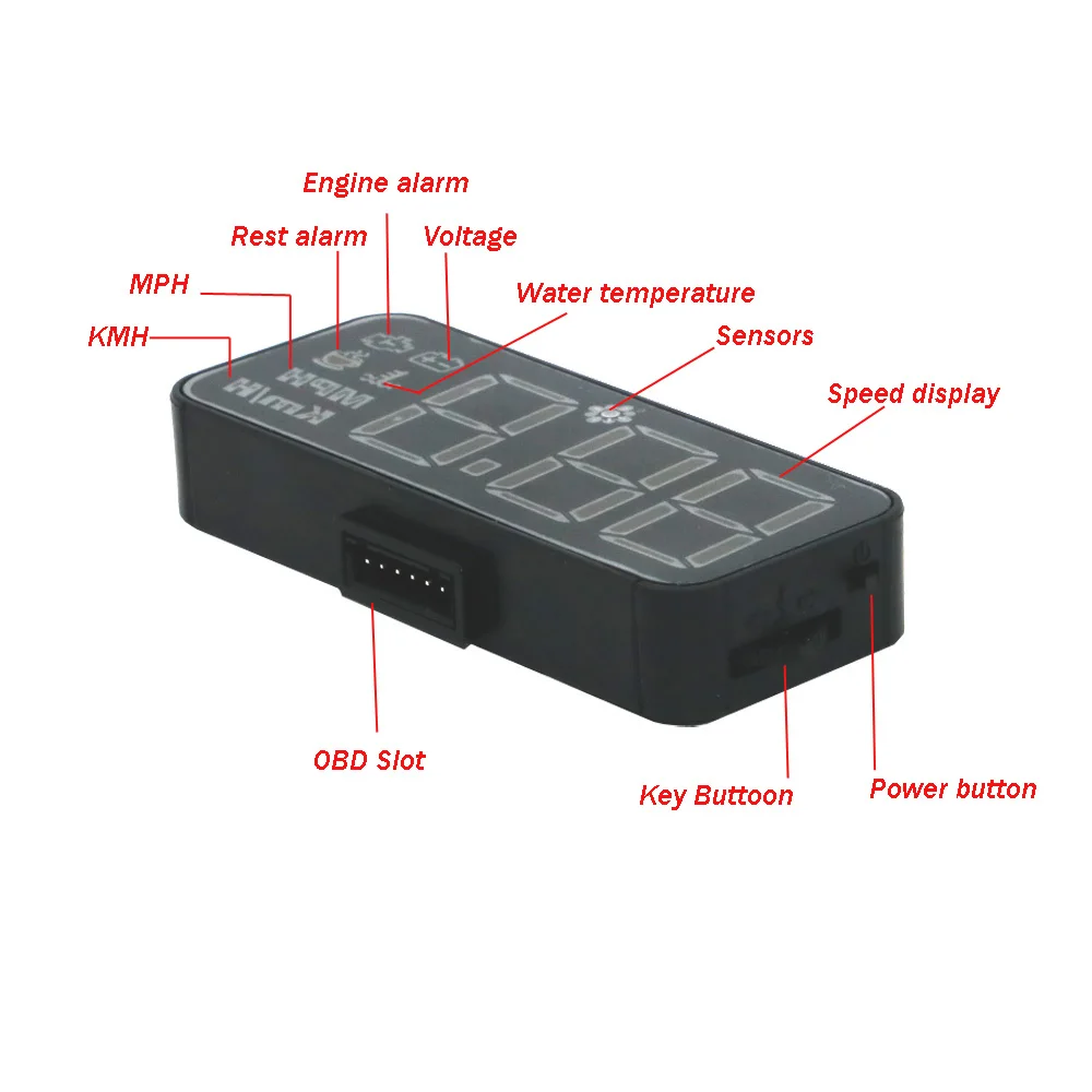 EANOP HUD Дисплей автомобиля OBD2 цифровой gps проекционный Спидометр Диагностика автомобиля Тюнинг аксессуары напряжение скорость сигнализации KMH MPH