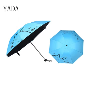 

YADA Dropshipping Cartoon Cute Custom Folding Umbrella Rain Women uv Black Coating Umbrella Womens Friendship Umbrellas YS078
