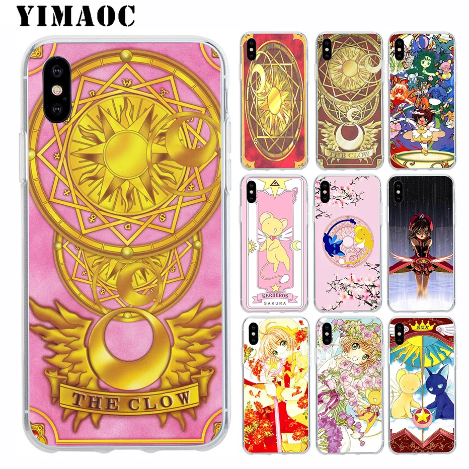 

YIMAOC Sakura Card Captor Cardcapto Soft Silicone Case for Apple Iphone Xr Xs Max X 10 8 Plus 7 6S 6 Plus SE 5S 5 7Plus 8Plus