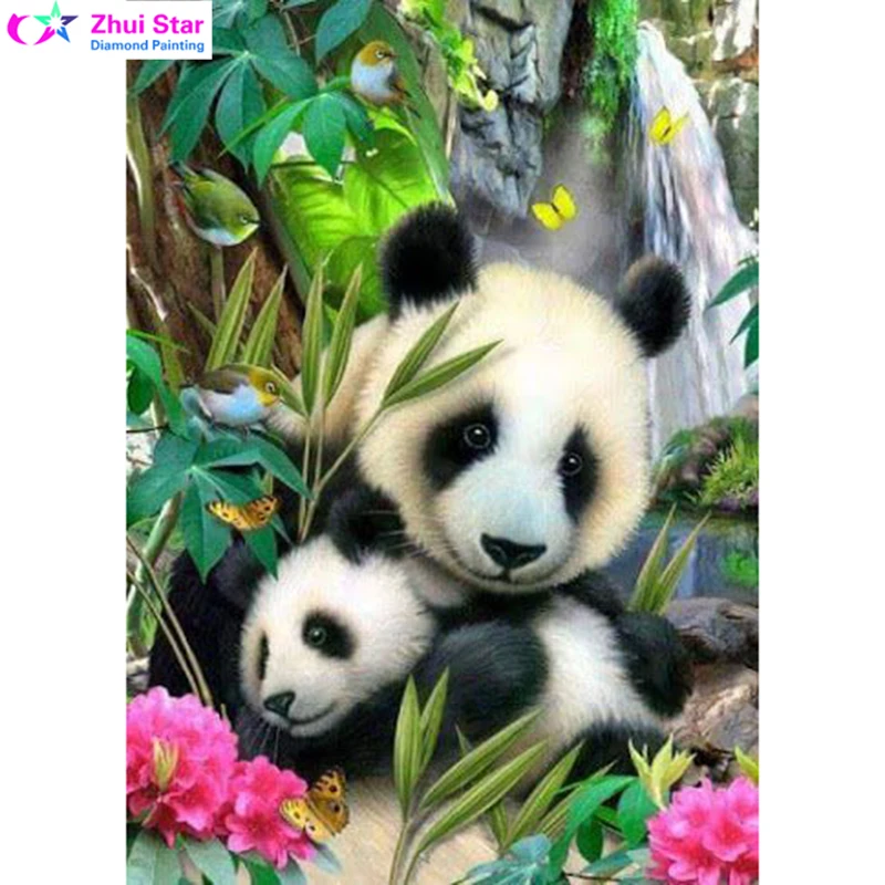 

Zhui Star 5D Round diamond painting diy diamond painting embroidery cross stitch Home Decor Full diamond mosaic Panda mom & baby