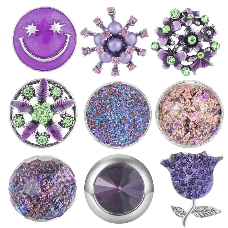 

Purple Snap button 18mm Snap Charms fit Ginger Snaps jewelry for Christmas Vn-1992