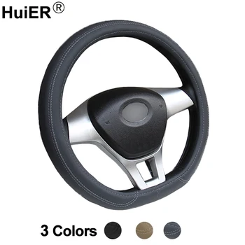 

HuiER Car Steering Wheel Cover D Shape For Peugeot 3008 408 508 Citroen C3-XR C4 Sega C4L Elysee DS3 DS4 DS5 DS3 6 Audi TT S