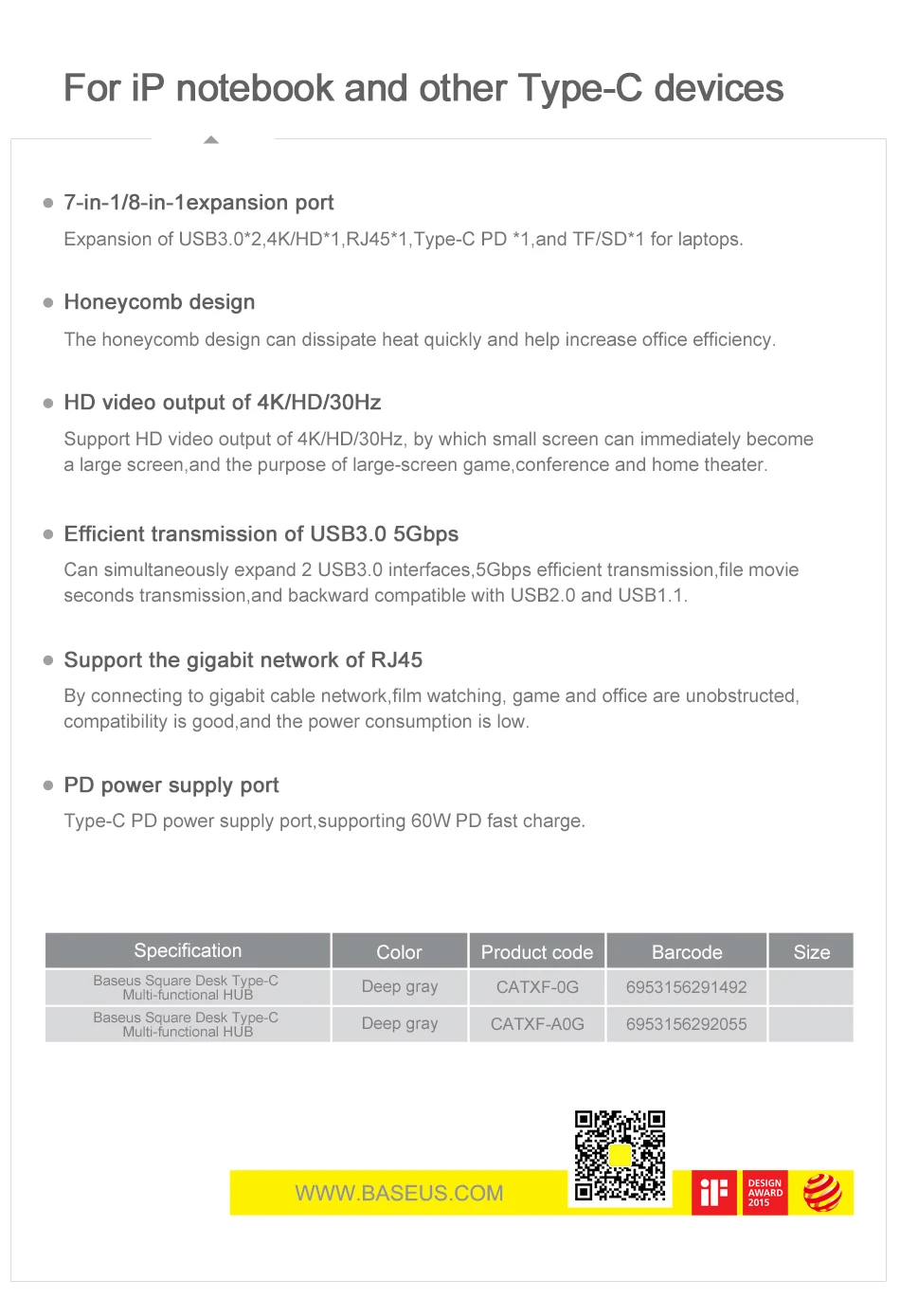 Baseus USB C концентратор type C к HDMI VGA RJ45 USB3.0 концентратор Мульти USB 3,0 type-c концентратор адаптер питания для MackBook Pro воздушный USB-C сплиттер