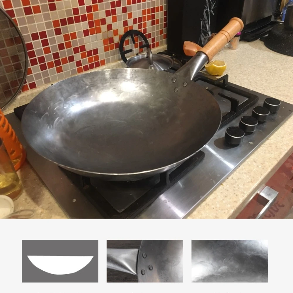 Не покрытые воки для кухонного горшка старомодные традиционные железные воки железная сковорода газовая плита кухонная посуда