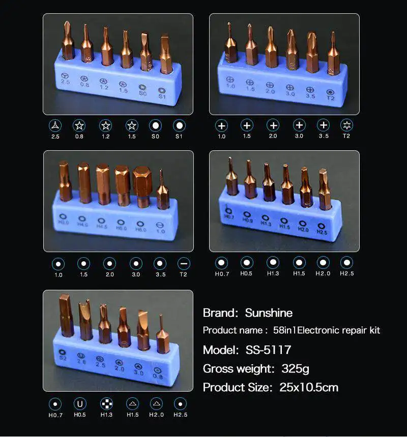 58 в 1 Прецизионная отвертка Набор инструментов Набор Магнитных отверток для iPhone4-X планшета Macbook Xbox PC Sumsung xiaomi huawei