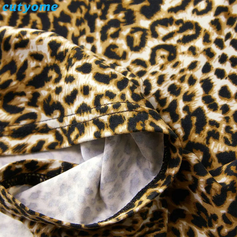Mommy and me Clothes Short Slevee Leopard Tops Family t shirt mother and daughter clothes Mom And Daughter Chiffon T-shirt (16)