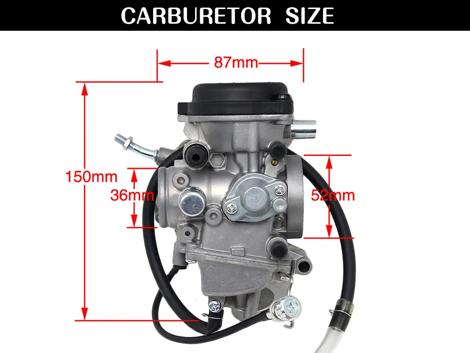 ZSDTRP PD33J 33 мм вакуумный карбюратор Чехол для Yamaha YFM400 660R RAPTOR 300cc до 500cc 600 700cc гоночный двигатель