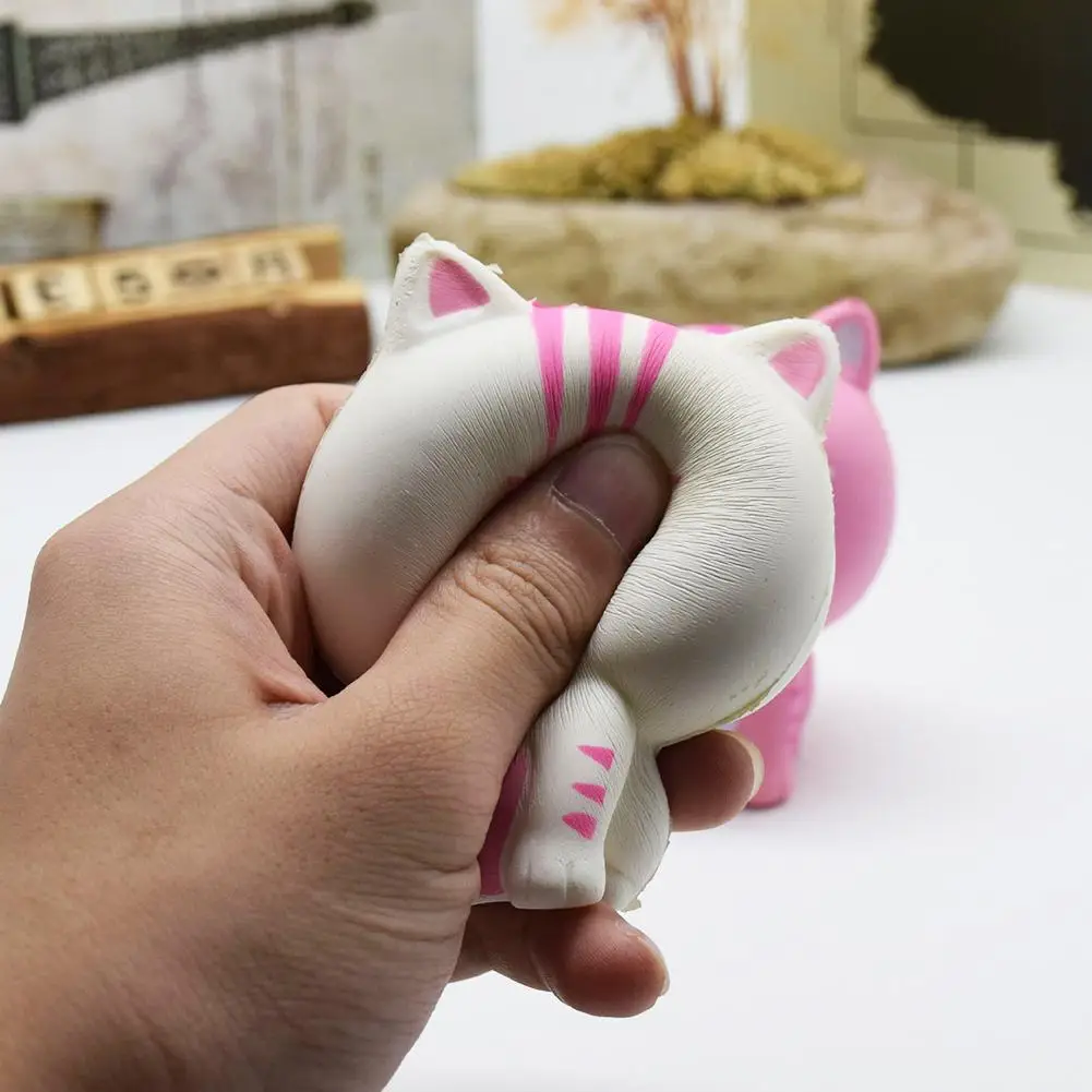 Cartoon Cat Squishy Slow Rising Phone Straps Cute Kitten Soft Squeeze Bread Charms Scented Kids Toy