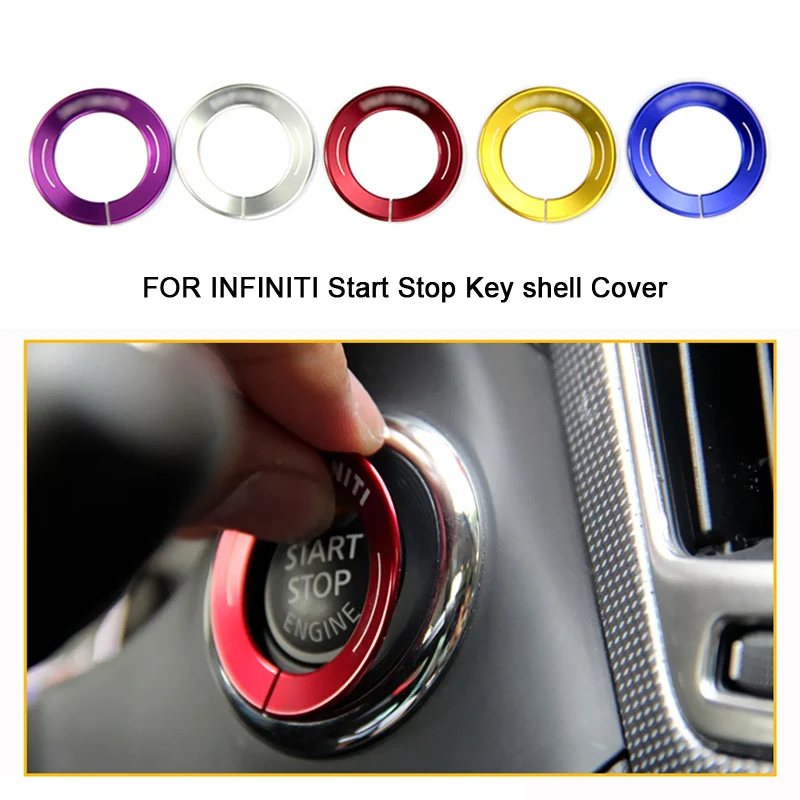 

For Infiniti Q50 Key Cover Start Stop Key shell Cover Metal Aluminium Interior Tirm Q50L QX60 Sticker Car Parts For decoration