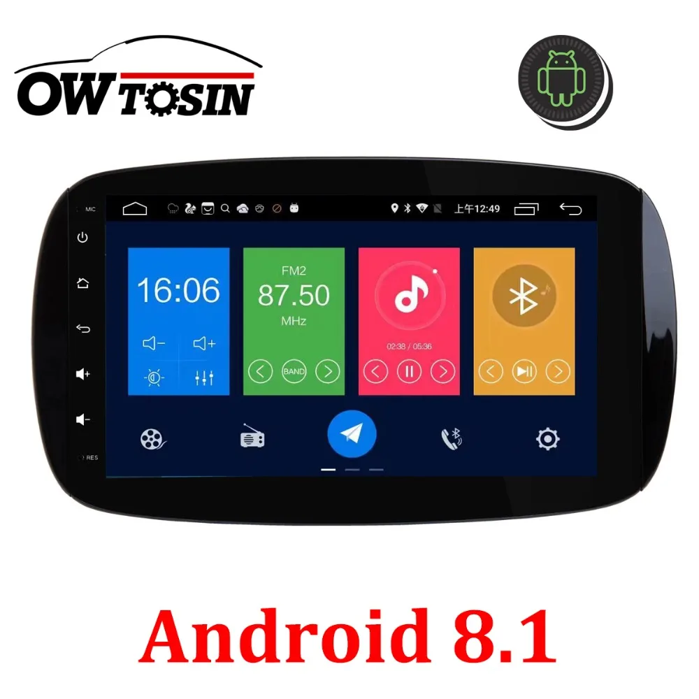 Excellent IPS 8 Core Android 8.1 Car DVD Multimedia Radio Stereo GPS Player For Mercedes Benz Smart Fortwo 2015 2016 2017 4GB RAM+32GB ROM 2