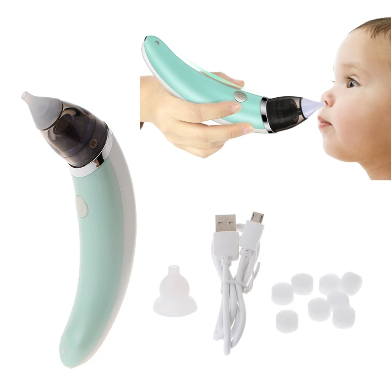 Детский носовой аспиратор, Электрический Безопасный гигиенический носовой всасывающий прибор, имеет 2 размера кончика носа и орального всасывания новорожденных мальчиков и девочек