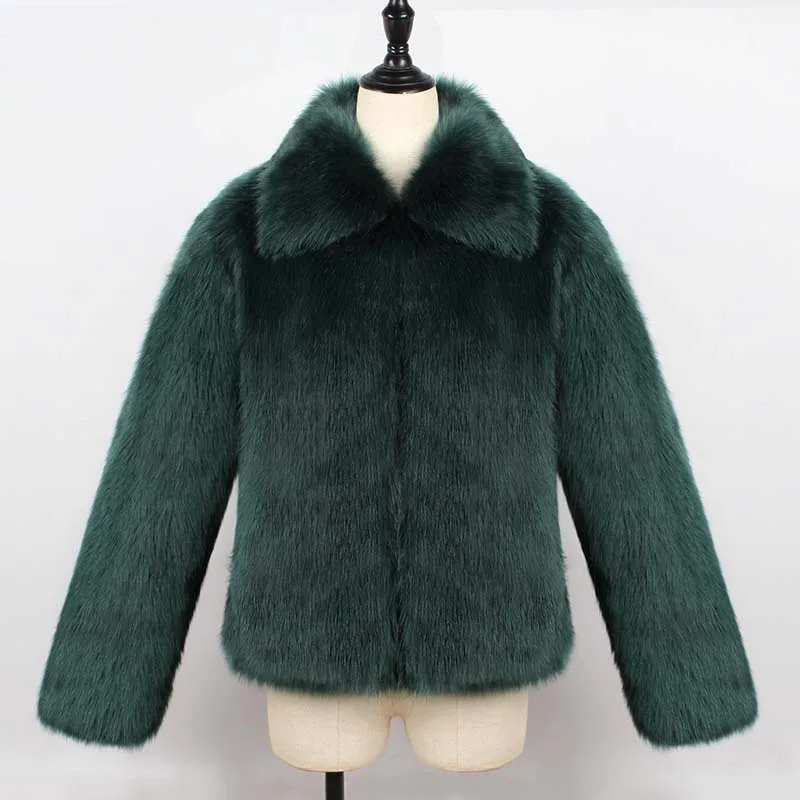 Женское теплое мягкое пальто из искусственного меха, леопардовая расцветка, зимняя верхняя одежда, плюшевое пальто, элегантное пальто с отворотом, приталенная Меховая куртка, пальто, Mujer шуба