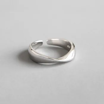 

minimalism 1pc Authentic 925 Sterling silver Geometric Mobius Twisted Ring Charm Fine jEWELRY r J9