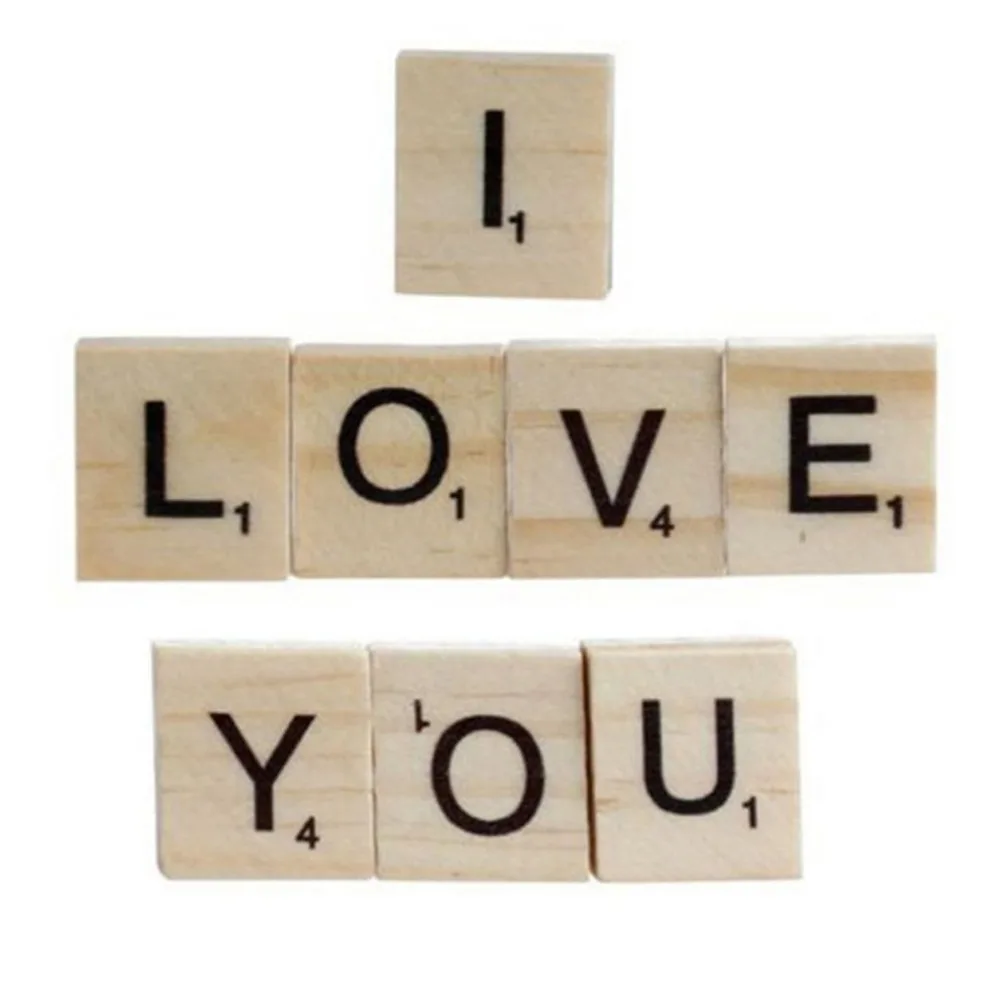 

Mix Wooden Scrabble Tiles Letters Craft Alphabet Board Game Fun Toy Gift Children Study Letter Games Toys