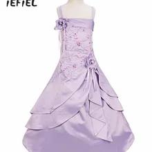 Платье с вышитыми цветами для девочек-подростков; Детские вечерние платья для торжеств, свадеб, торжественных мероприятий; вечерние платья для детей