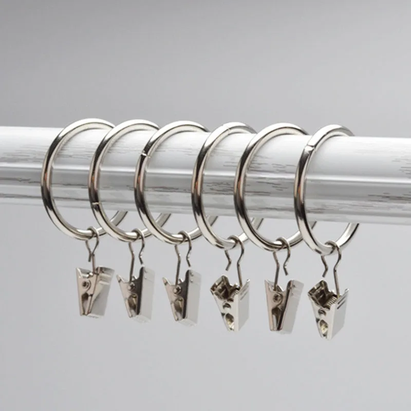 

10PCS/lot Rings Drapery Clips Curtain Home Supplies Stainless Steel Window Shower Curtain Rod Clips good quality hot new arrival