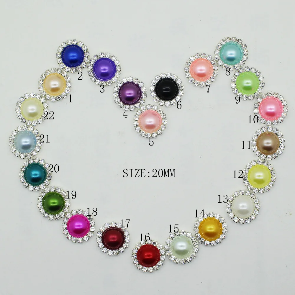 

upscale quality 10Pcs 20mm colorful Round Zircon rhinestones ornament Accessories For Wedding celebration party decoration