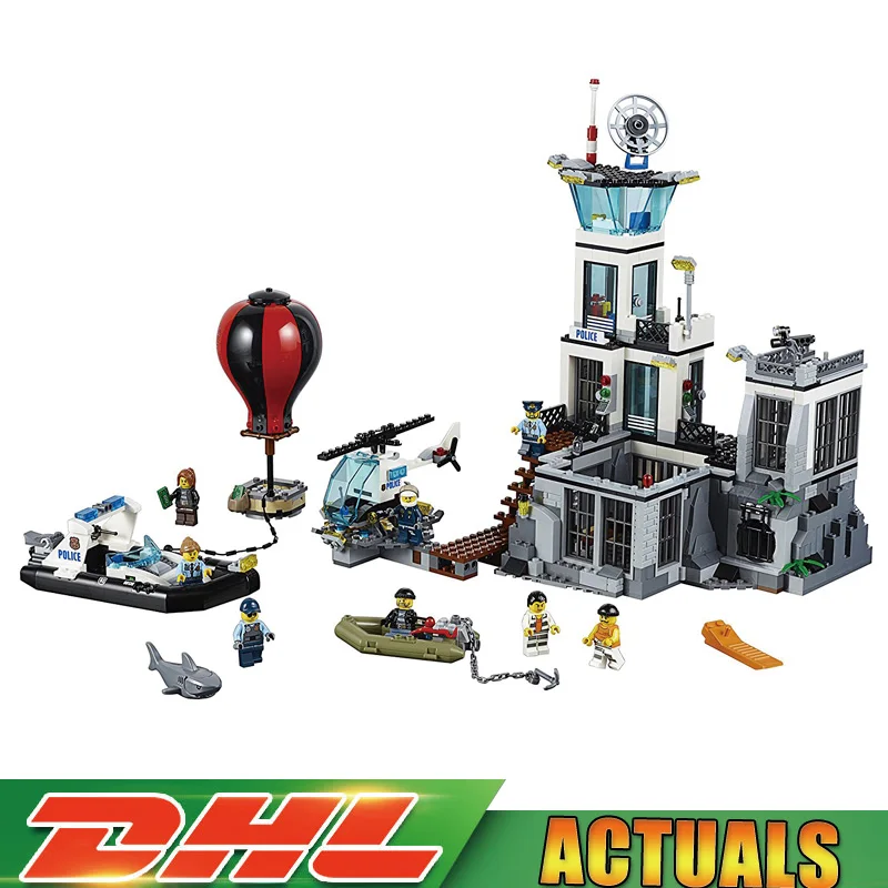 

DHL LEPIN 02006 815 PCS City Police Prison Island 60130 Construction Toy Set Model Building Kits Blocks LegoINGlys Girls Gift