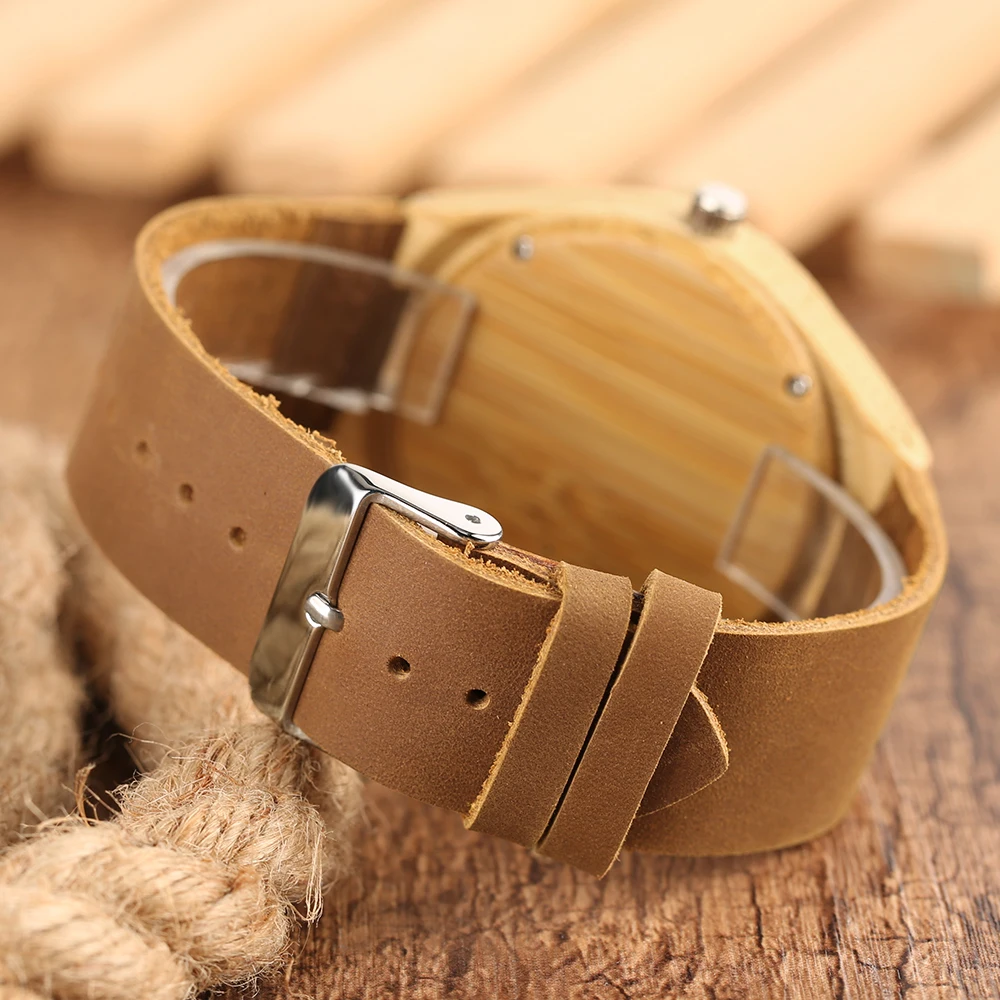 Tiger Head Theme Bamboo Wooden Wrist Watch Casual Nature Creative Wood Sport Quartz Watches Analog Clock for Men Women (10)