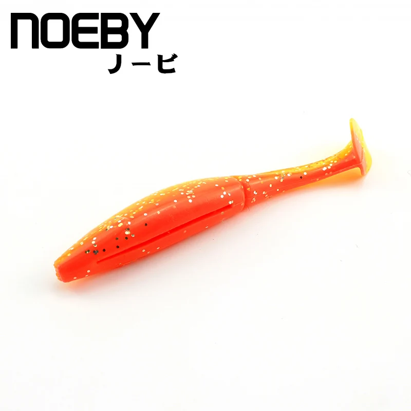 NOEBY, 4 шт./лот, Мягкая приманка, 100 мм/9 г, ручная работа, мягкая рыболовная приманка, жирная, ручная, силиконовая, с Т-образным хвостом, плавательная приманка, рыболовная снасть