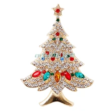 Винтажная разноцветная Рождественская елка, стразы, брошь, праздничная свадебная брошь, ювелирные изделия# Y51