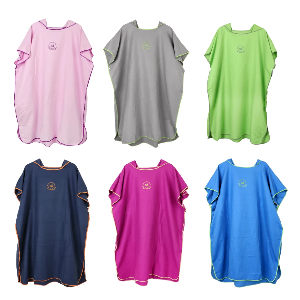 

Mens Womens Boys Girls Soft Towelling Surf Beach Swimming Poncho Wetsuit Changing Robe - Compact & Lightweight 6 Colors