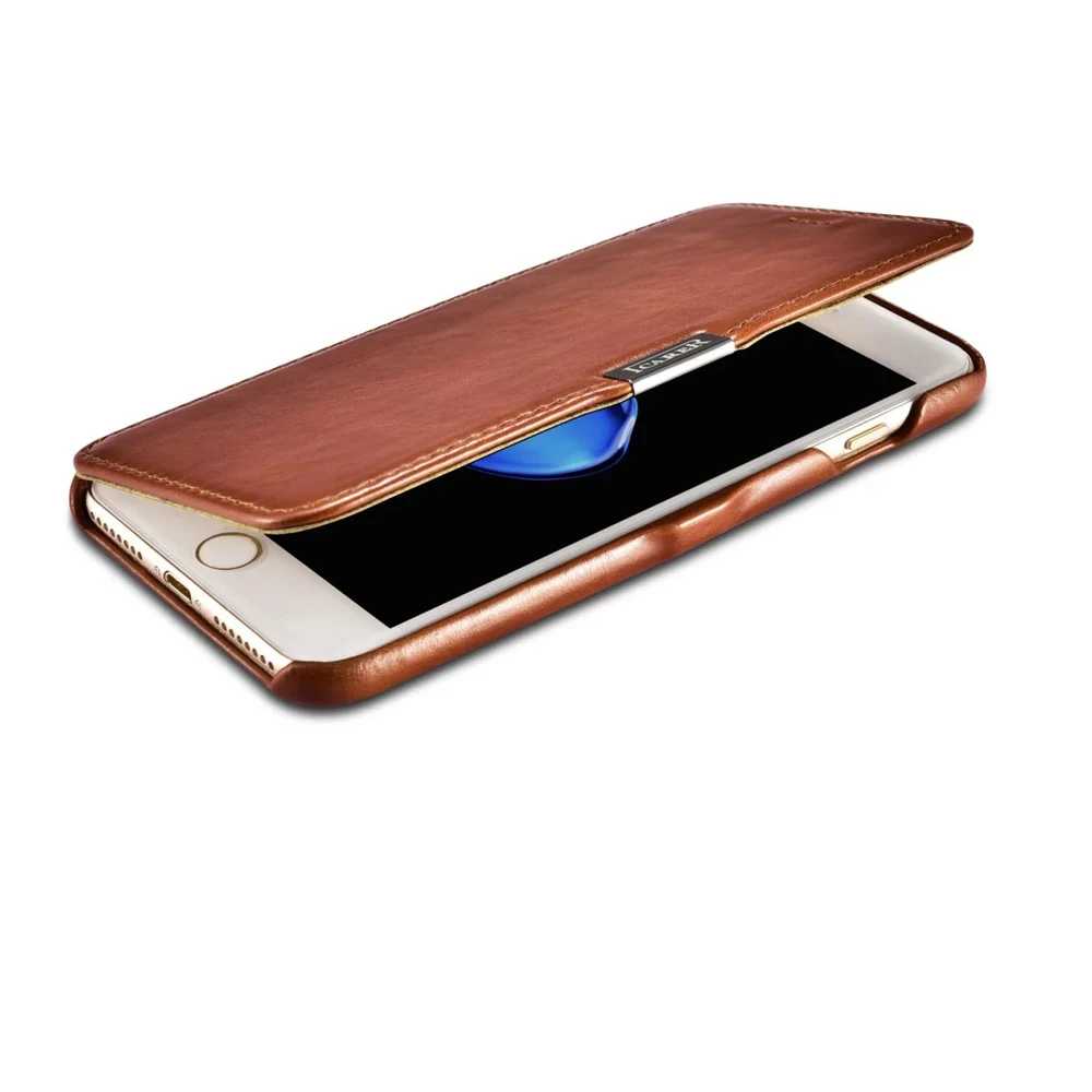 Оригинальный чехол ICARER из натуральной кожи для Apple iPhone 7/8 Plus роскошный Магнитный