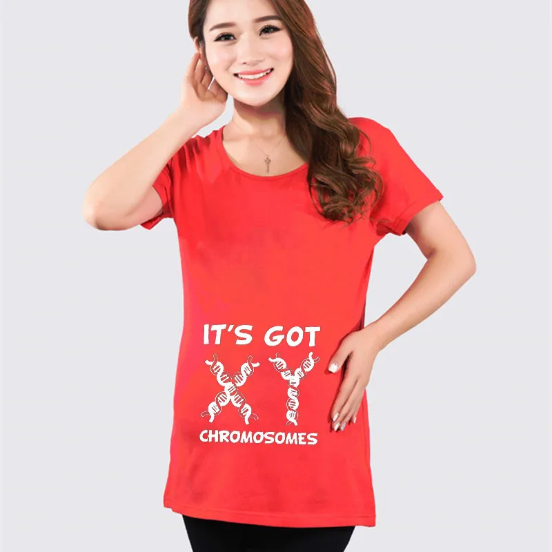 

Maternity Clothes Female T-shirts for Pregnant Summer XY Chromosome Pure Cotton Shirt Woman European Good Short Sleeved T-shirt