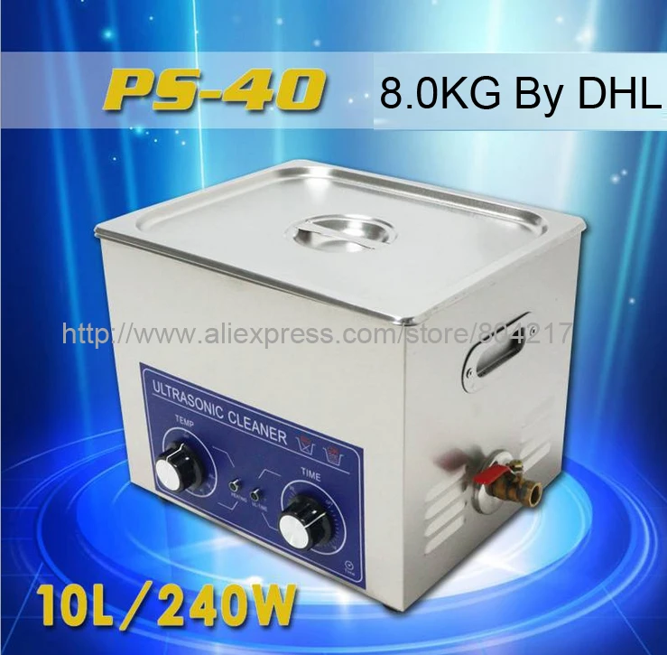 

10L Ultrasonic cleaner 220V 240w PS-40 110V with timer&heating dental clinics Circuit borar free basket Commercial