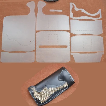 

PVC Sewing Pattern multifunctional DIY animal skin Leather Handmade Craft women wallet Purse Hard Kraft paper Stencil Template