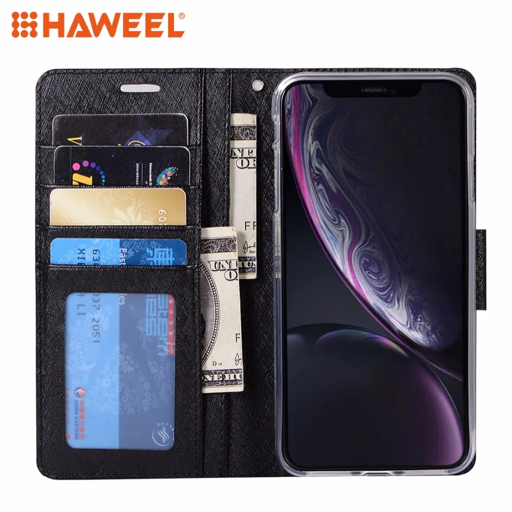 

HAWEEL Silk Texture Horizontal Flip Leather Case for iPhone XR, with Holder & Card slots & Wallet & Photo Frame
