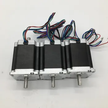 

3 PCS Nema23 Stepper Motor 8mm Dual Shaft 57*56mm 3A 1.2Nm 172Oz-in 2ph 4 Wires 3 Axis High Torque for CNC Router Lathe