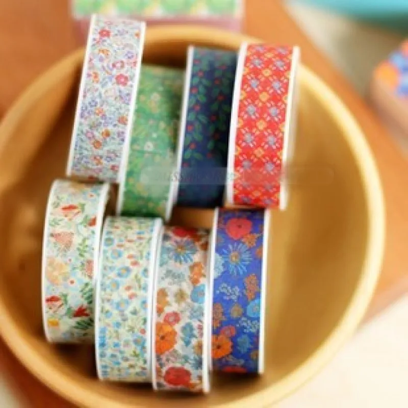 

4patterns 1.5cm wide ancient flower washi tape North Eruope style decorative hand working scrapbooking sticker
