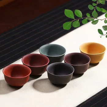 

Natural Cup Purple Clay Chinese Teacups Kungfu Tea Accessories Handmade 40ml Best Gift Health Benefits