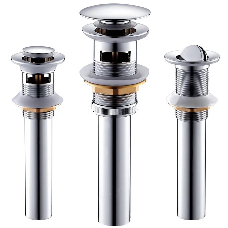 Bathroom Faucet Vessel or Vanity Sink Spring Pop Up Drain Stopper With Overflow Brshed Nickel Finish | Обустройство дома