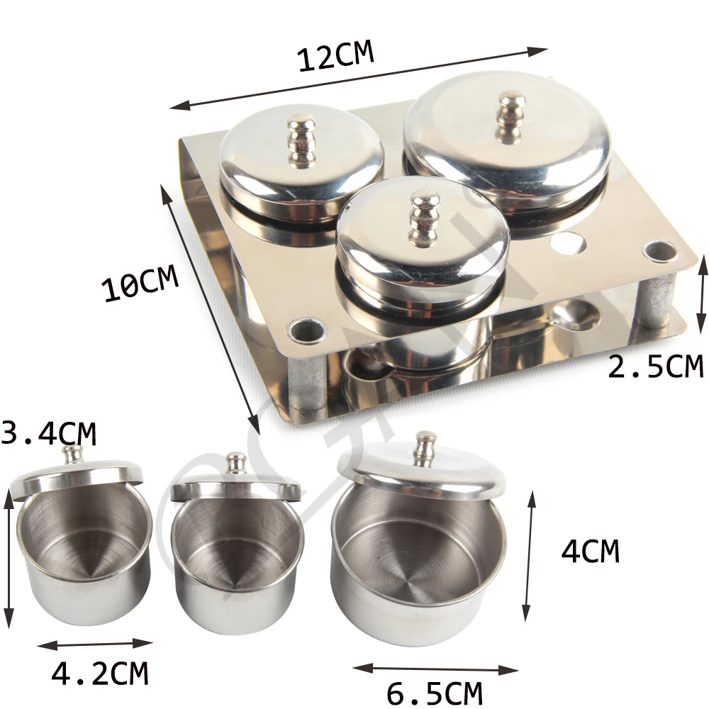 BQAN 3 шт. Мини нержавеющая сталь дизайн ногтей лоток контейнер жидкости косметическая пудра держатель Professional Маникюр Инструменты для стерилизации Salon