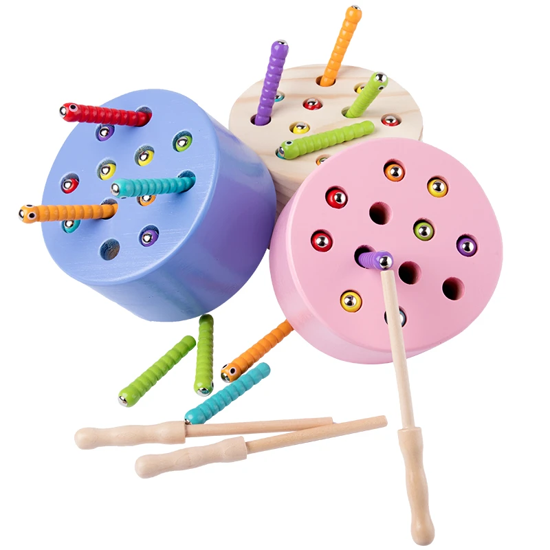Jouets Magnetiques En Bois Montessori Chenille Magnetique Apprentissage De La Memoire Pour Bebe Paire De Jeux Assortis Jouet Interactif Educatif Precoce Cadeau Aliexpress