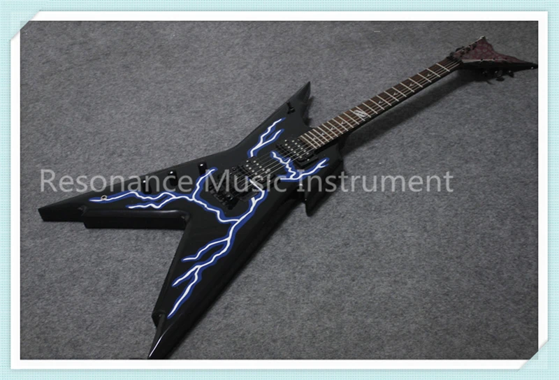 

Custom Shop China OEM Lightning Finish Left Handed Suneye Electric Guitar With Black Floyd Rose Tremolo