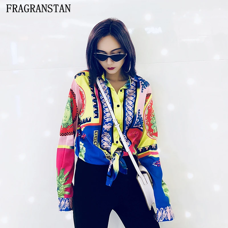 

Female Long Sleeve Print Shirts Spring Autumn Women's Fashion Turn-down Collar Blouses Ropa Mujer Harajuku Thin Summer Tops Y624