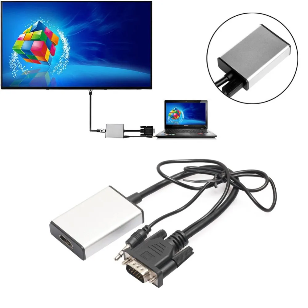 Адаптер EDAL VGA HDMI аудиоразъем 3 5 мм поддержка 1080P USB кабель питания конвертер для