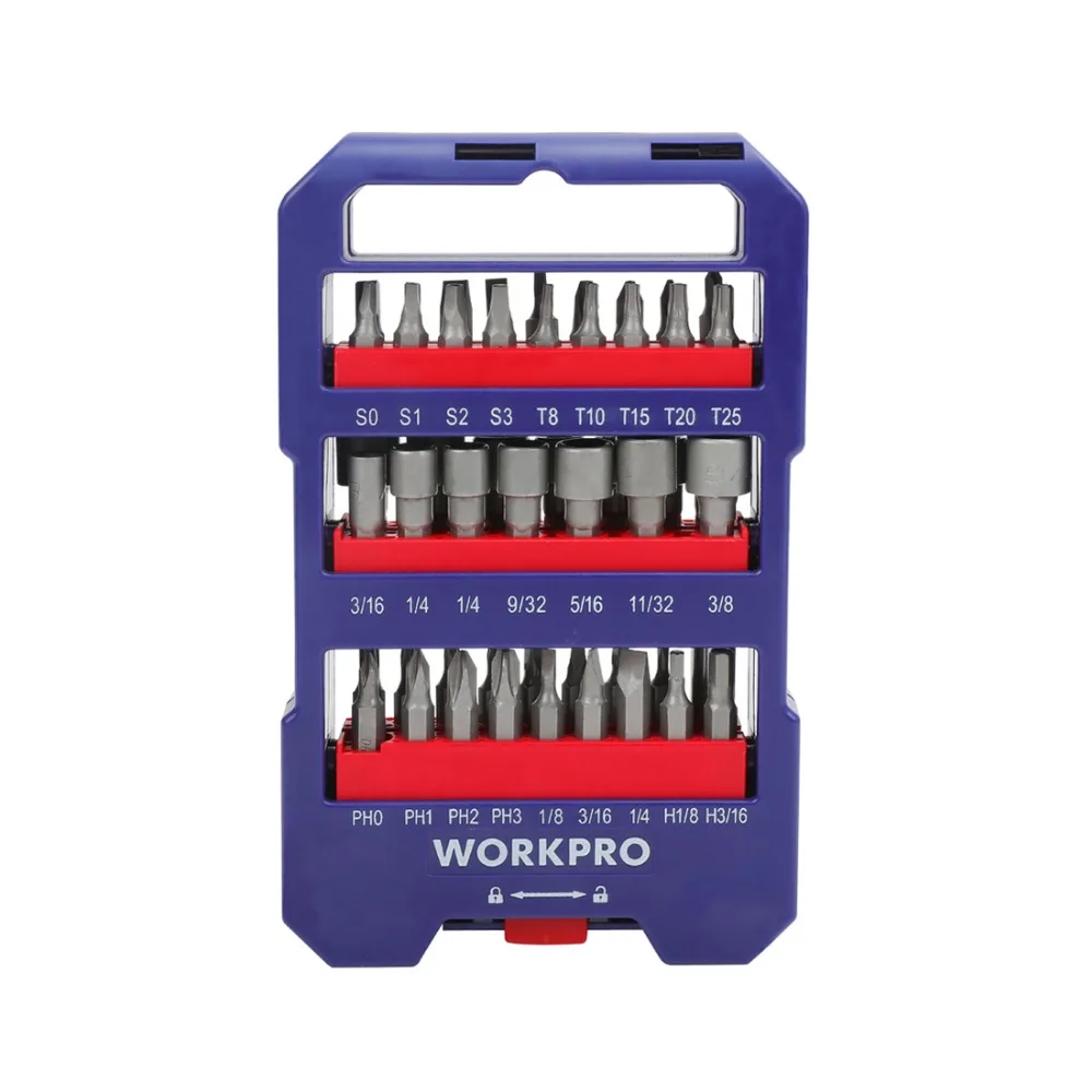 

WORKPRO 51-piece Screwdriver bits Set multi bits set with Slotted Phillips Torx Hex Bits and Nut Driver