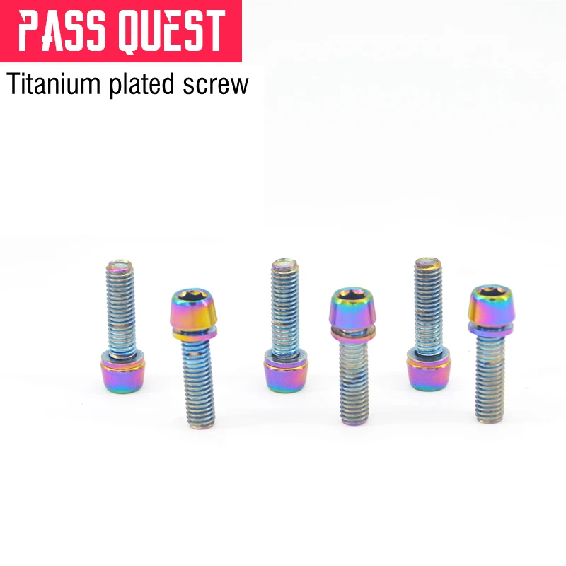 PASS QUEST Bicycle Stem Titanium plating Screws Bolts M5*18mm Fixing Screws