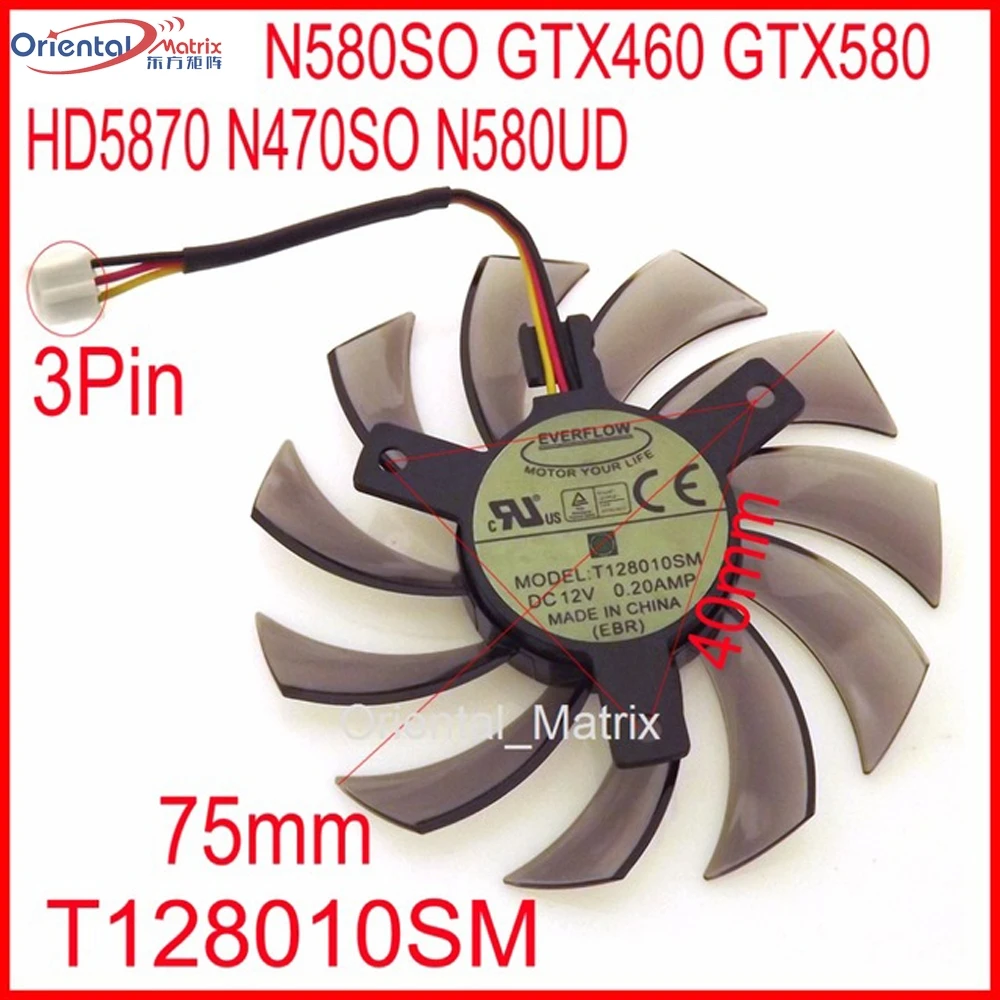 Бесплатная доставка T128010SM 12В 0.20A 3Pin для Gigabyte N580SO GTX460 GTX580 HD5870 N470SO N580UD охлаждающий