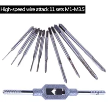 M1 m1.2 m1.4 m1.6 m1.7 m1.8 m2 m2.5 m3 m3.5 11 pces/se mini parafuso conjunto de torneira mão fio rosca rosqueando torneiras ferramenta ataque