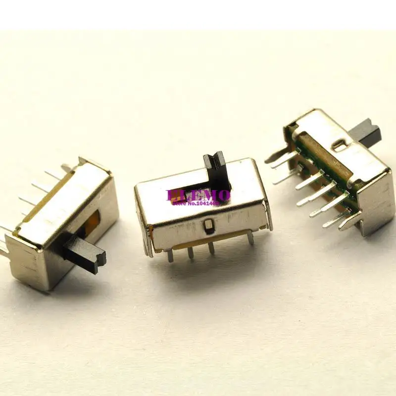 100 Pieces 8 Pin PCB 3 Position 2P3T DP3T Miniature Slide Switch Side